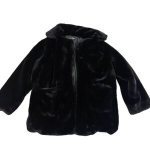 Women’s FASHION NOVA Black Faux Fur Coat Super Soft